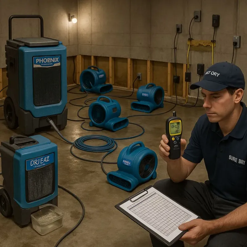 Structural Drying and Dehumidification process in Madison Parish, LA